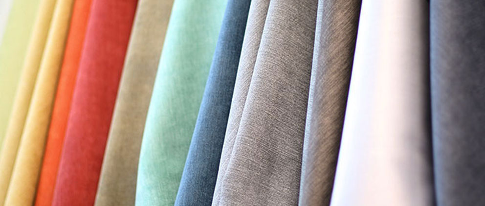 Close up of a variety of fabric options