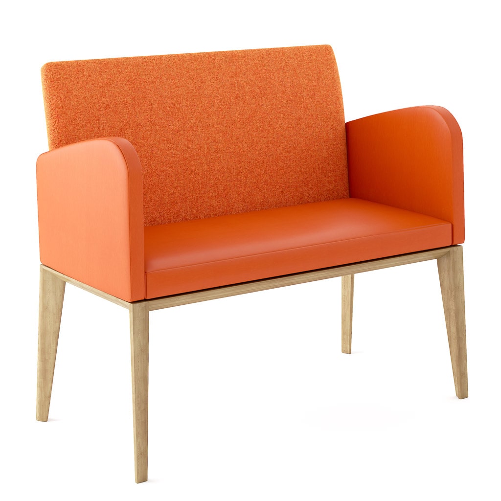 Banco de brazo Palmanova estilo brazo arqueado frente 45